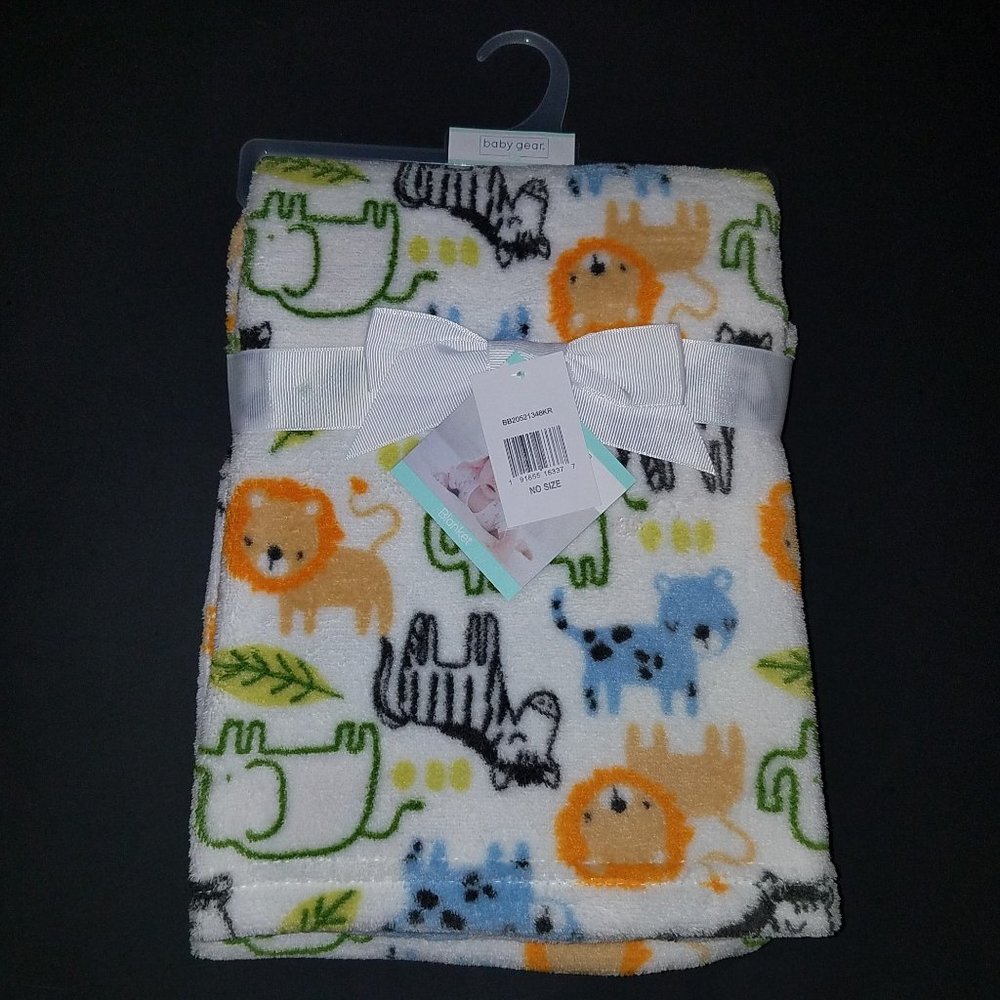 Baby Gear Elephant Zebra Lion Leopard Fleece Blanket Lovey like new condition.